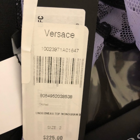 Versace  Greca Signature Print Tulle Bralette - Picture 6 of 12